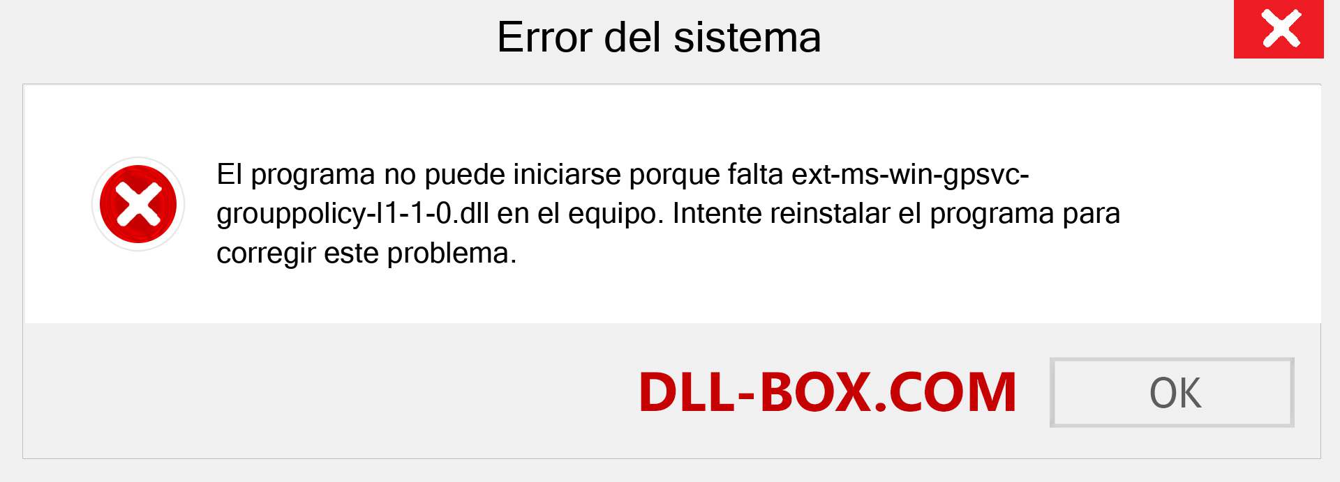 ¿Falta el archivo ext-ms-win-gpsvc-grouppolicy-l1-1-0.dll ?. Descargar para Windows 7, 8, 10 - Corregir ext-ms-win-gpsvc-grouppolicy-l1-1-0 dll Missing Error en Windows, fotos, imágenes